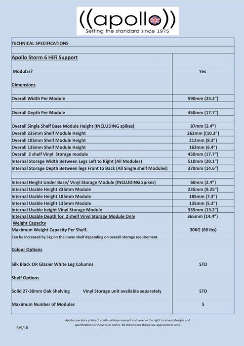 Apollo Storm 6 Solid Oak and White 3 Shelf Hi-Fi Rack