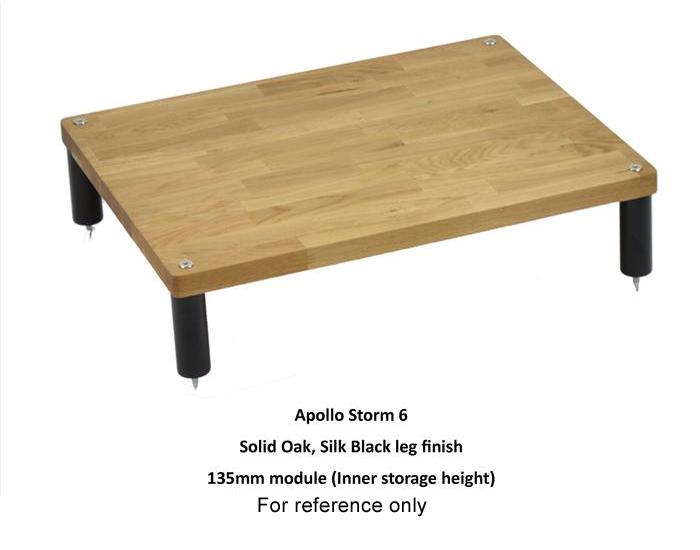 Apollo Storm 6 Solid Oak and White 3 Shelf Hi-Fi Rack