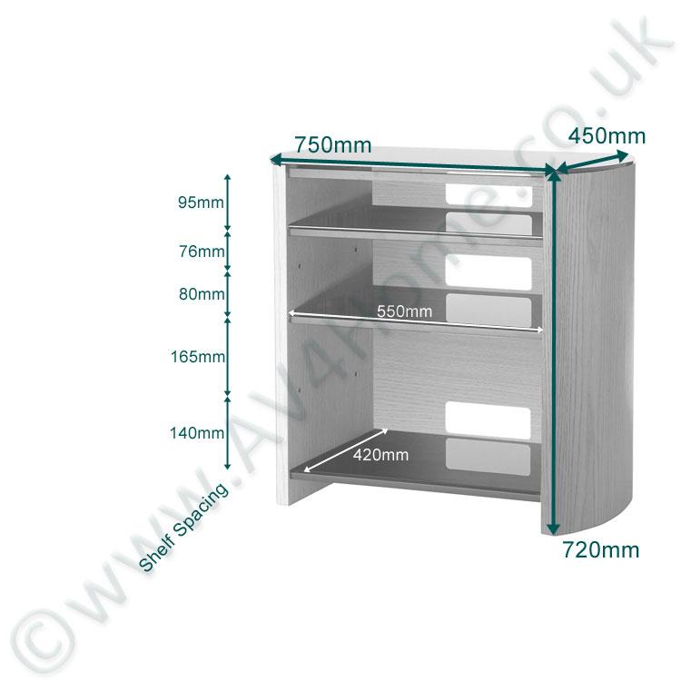 Alphason Finewoods Walnut Hifi / LCD Stand - FW750/4-W