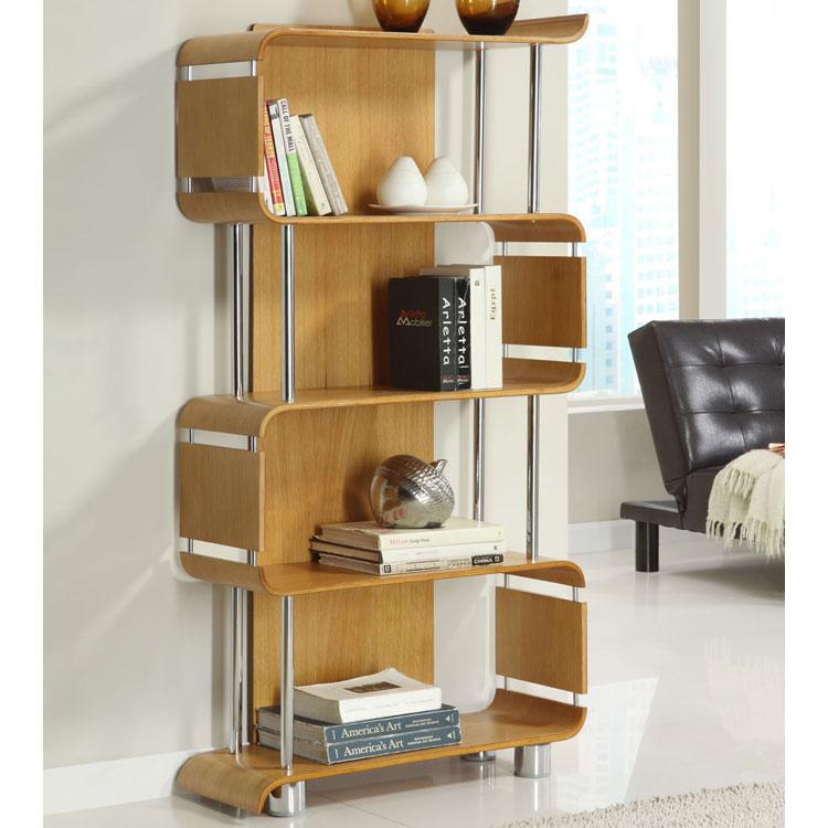 Jual Bali Curved Bookcase in Oak (BS201-OAK)