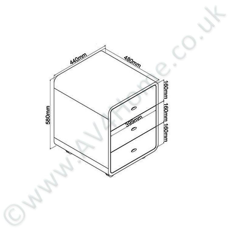 Jual Helsinki Curved 3-Drawer Mobile Desk Pedestal in Grey Ash
