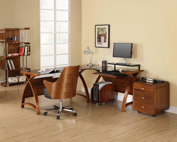 Jual Bali Curved Bookcase in Walnut (BS201-WAL)