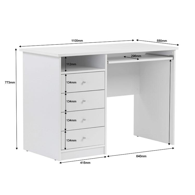 Alphason Marymount White Student Desk (AW22813-WH)