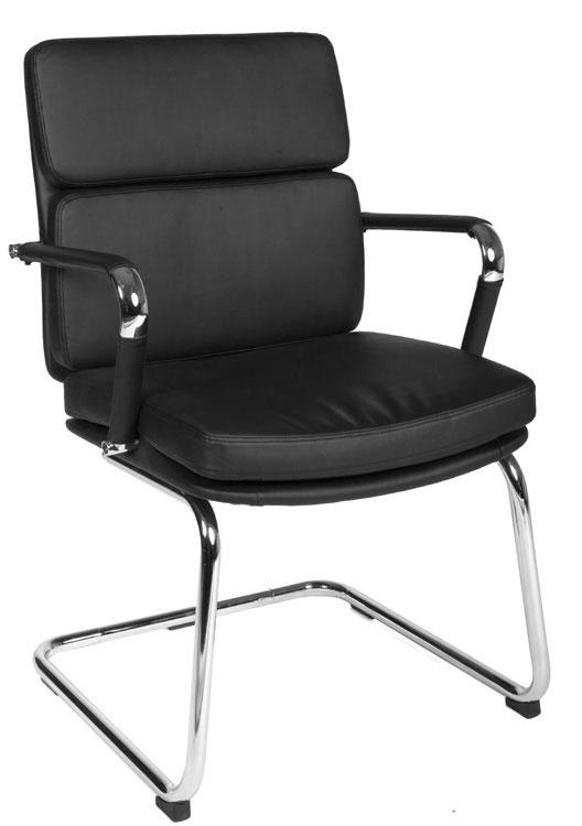 Teknik Deco Black Leather Visitor Chair (1101BLK)