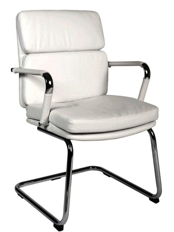Teknik Deco White Leather Visitor Chair (1101WH)