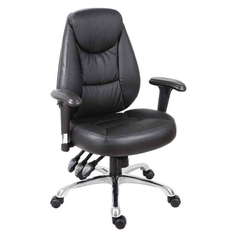 Teknik Portland Luxury Black Leather Operator Chair (6902PB)