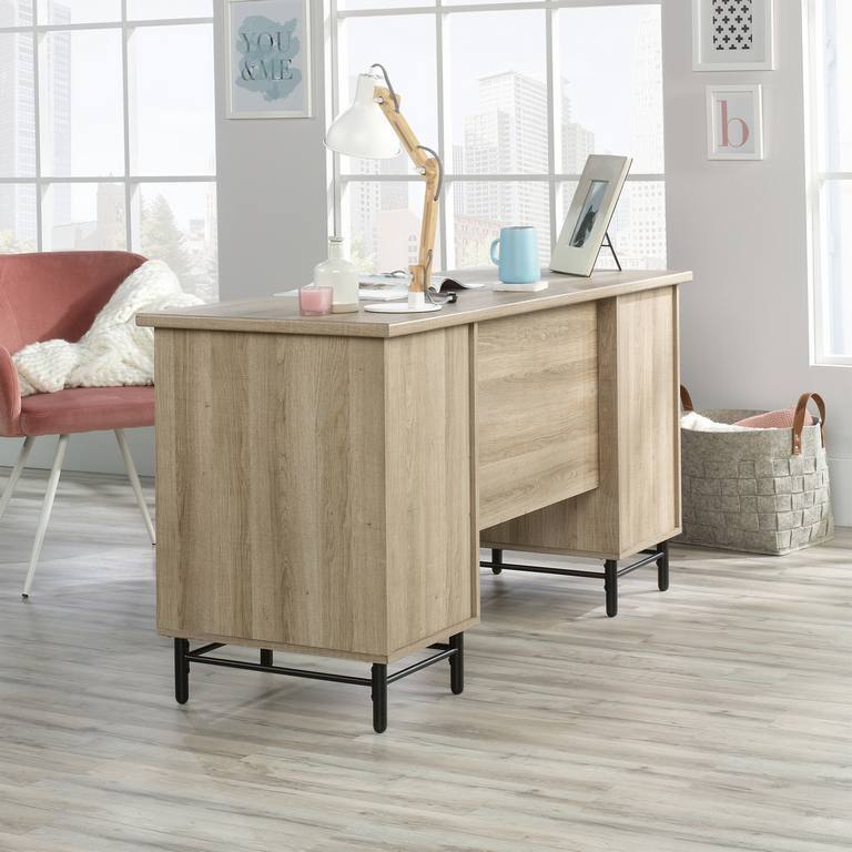Teknik Avon Oak and White Desk with Leather Handles (5423235)