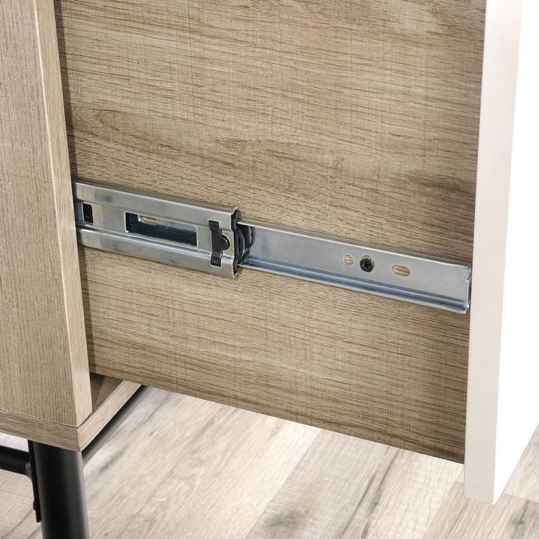 Teknik Avon Oak and White Desk with Leather Handles (5423235)