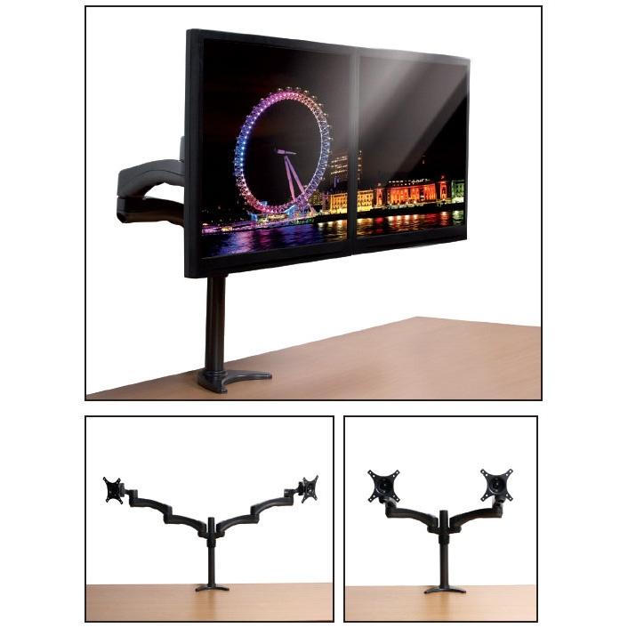 BT7374 - Twin Screen Dual Arm Flat Screen Desk Mount