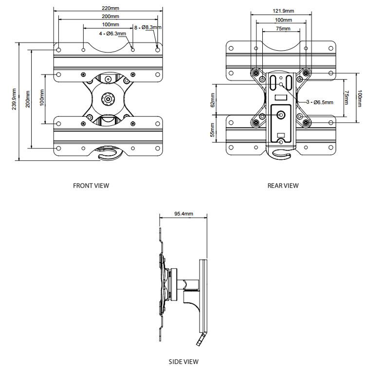 B-Tech Ventry BTV 502 Tilt and Turn TV Wall Mount for TVs up to 42inch