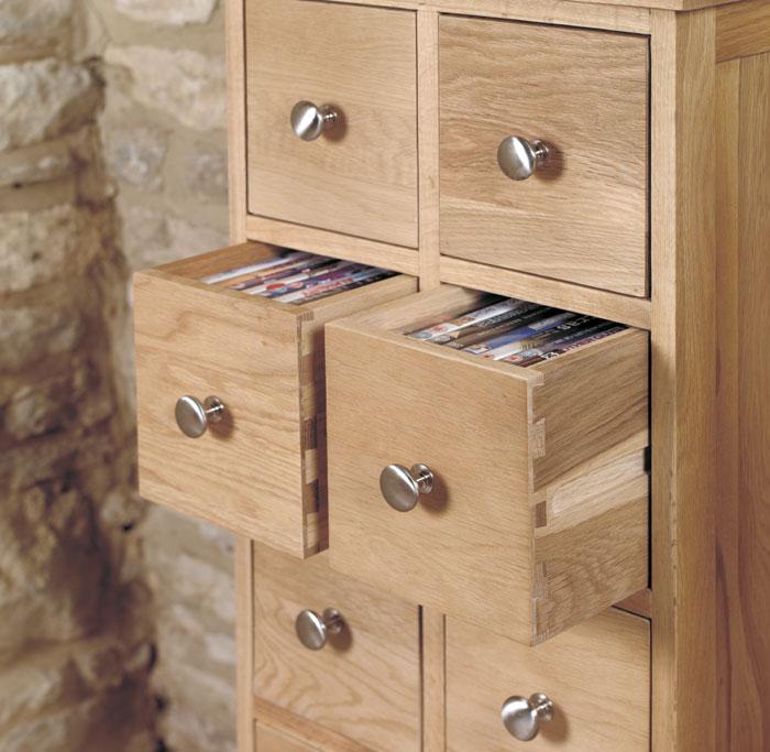 Baumhaus Mobel Oak DVD Storage Chest (COR17C)