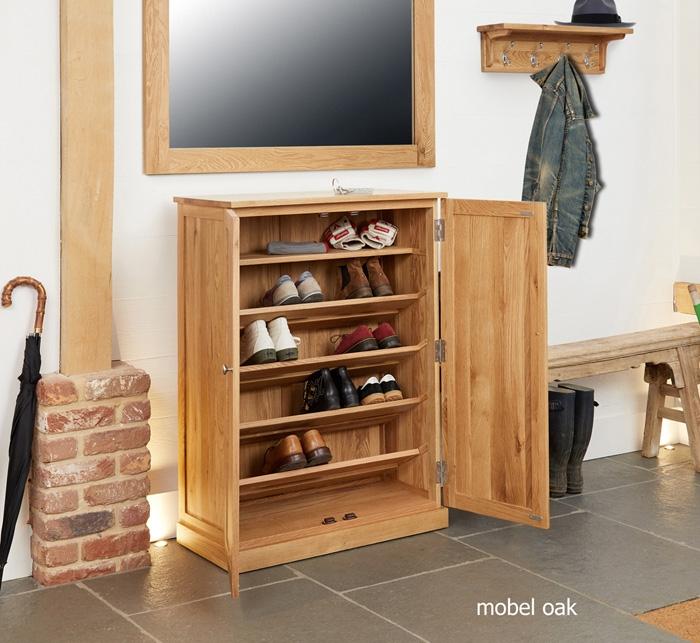 Baumhaus Mobel Oak Large Shoe Cupboard (COR20D)