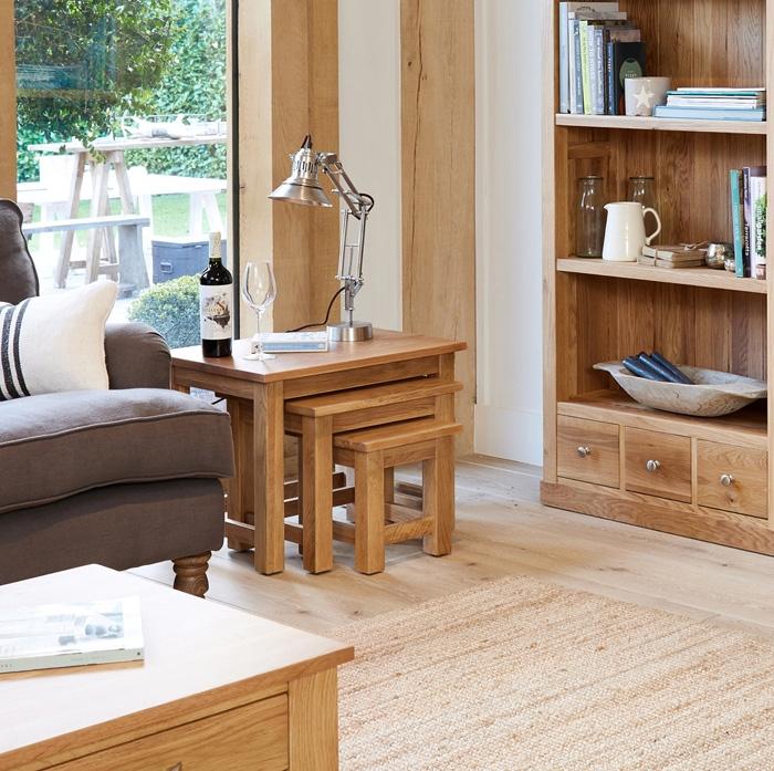 Baumhaus Mobel Oak Nest of 3 Coffee Tables (COR08A)