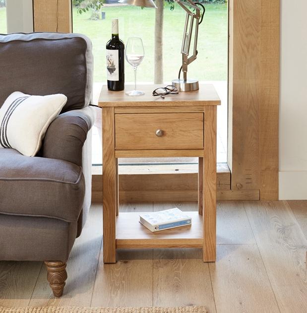 Baumhaus Mobel Oak One Drawer Lamp Table (COR10A)