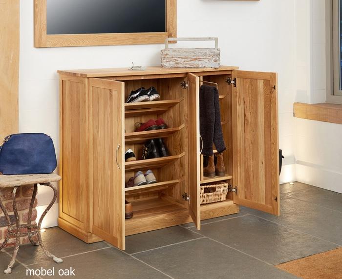Baumhaus Mobel Oak Extra Large Shoe Cupboard (COR20F)