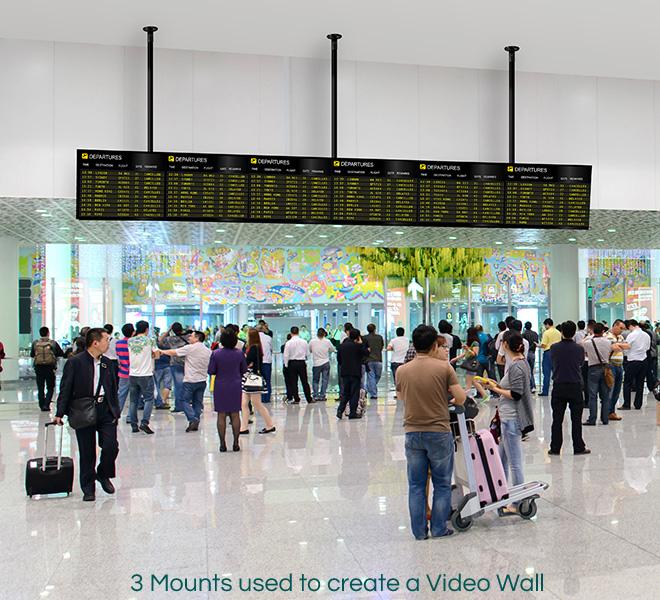 B-Tech BT2X1CLT - Twin Screen TV Ceiling Mount