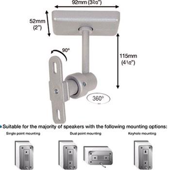 B-Tech BT34 - Universal Home Cinema Speaker Wall / Ceiling Mount
