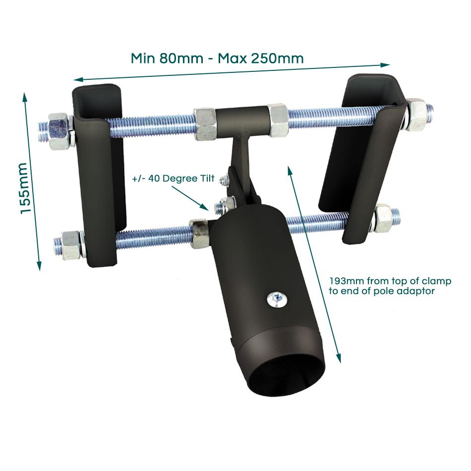 B-Tech BT7017 - Modular TV Ceiling Mount I-Beam (Girder) Mount to 50mm pole adaptor