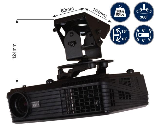 B-Tech BT899 Heavy Duty Projector Ceiling Mount available in Black or White
