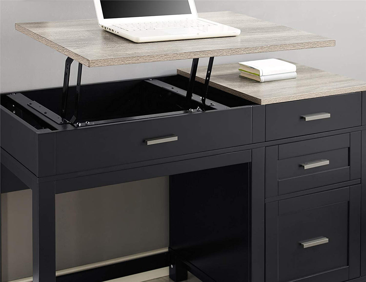 Dorel Home Carver Lift Top Office Desk in Black (9257196COMUK)