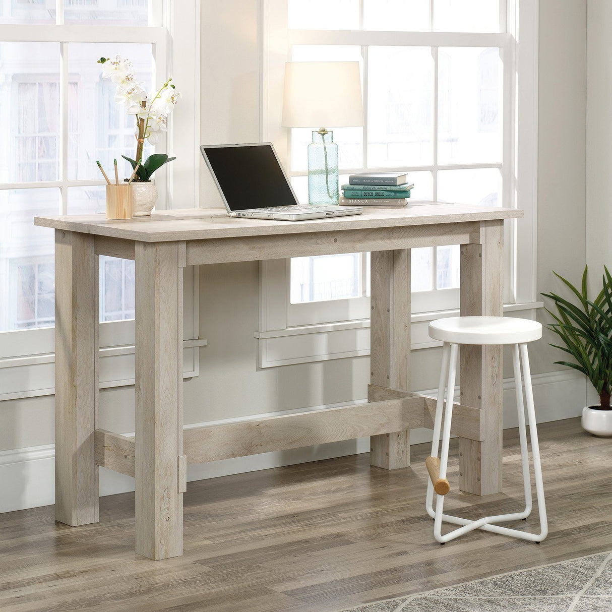 Teknik Counter Height Bench Desk in Chalked Chestnut (5427128)