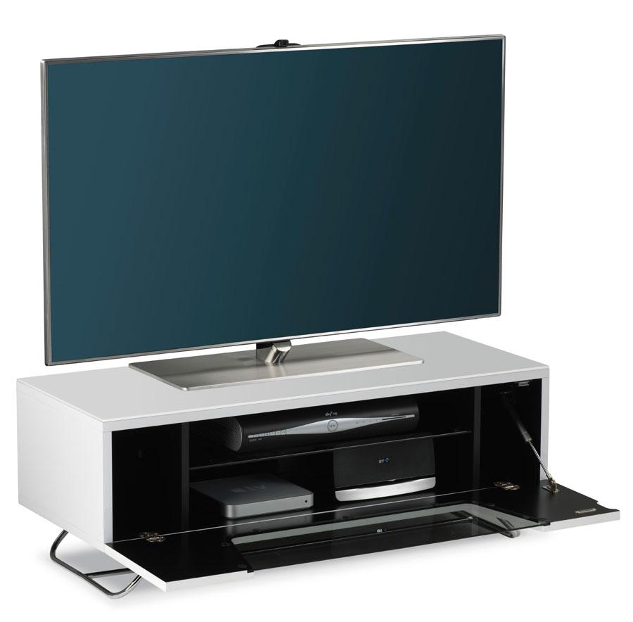 Alphason Chromium 2 White TV Stand (CRO2-1000CB-WHT)