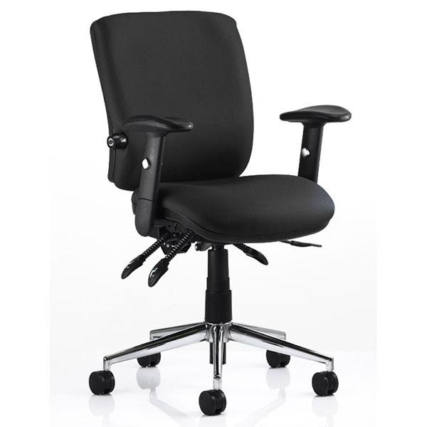 Dynamic Chiro Medium Back Ergonomic 24Hr Black Fabric Executive Chair