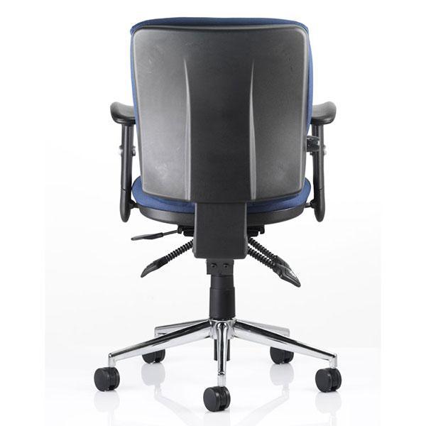 Dynamic Chiro Medium Back Ergonomic 24Hr Executive Chair in Blue Fabric