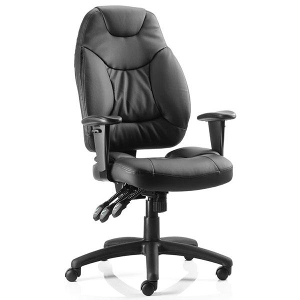 Dynamic Galaxy Ergonomic Executive Leather Operator Chair in Black