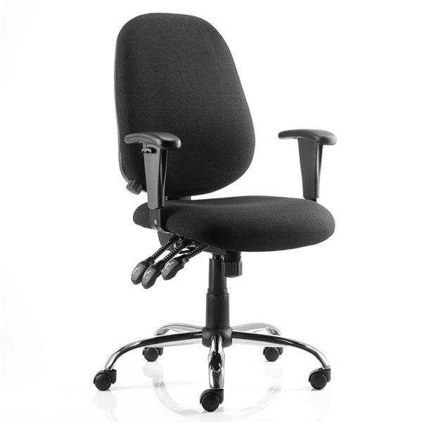 Dynamic Lisbon Ergonomic Fabric Operator Chair in Black