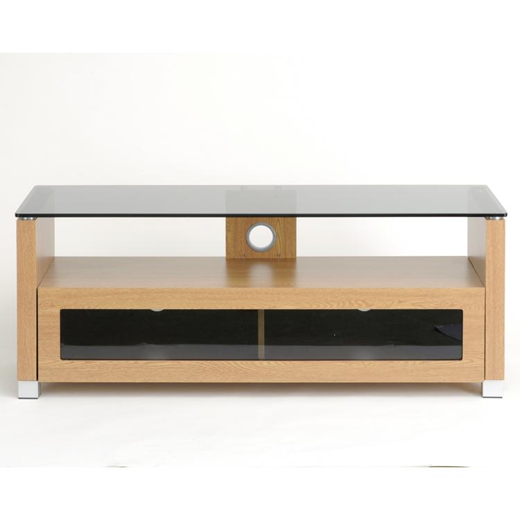 TTAP Elegance TV Cabinet in Oak and Tinted Glass (AVS-L642-1250-3OT)