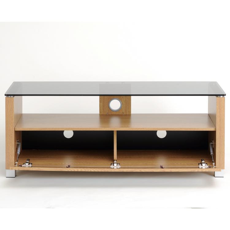 TTAP Elegance TV Cabinet in Oak and Tinted Glass (AVS-L642-1250-3OT)