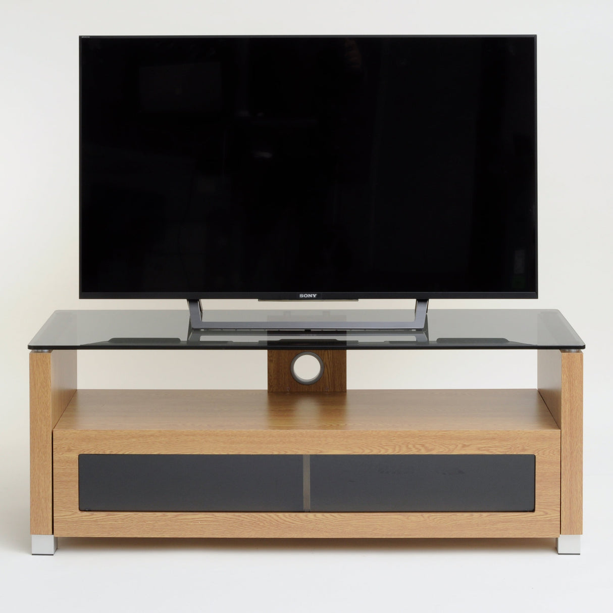 TTAP Elegance TV Cabinet in Oak and Tinted Glass (AVS-L642-1250-3OT)