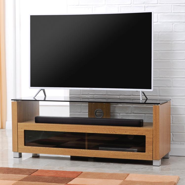 TTAP Elegance TV Cabinet in Oak and Tinted Glass (AVS-L642-1250-3OT)
