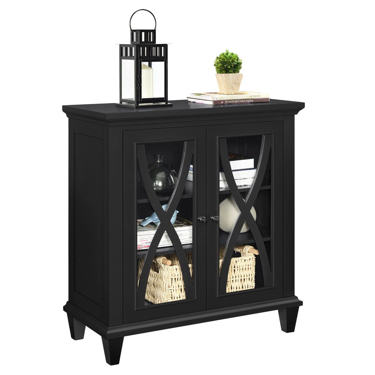 Dorel Home Ellington Range Accent Cabinet in Black