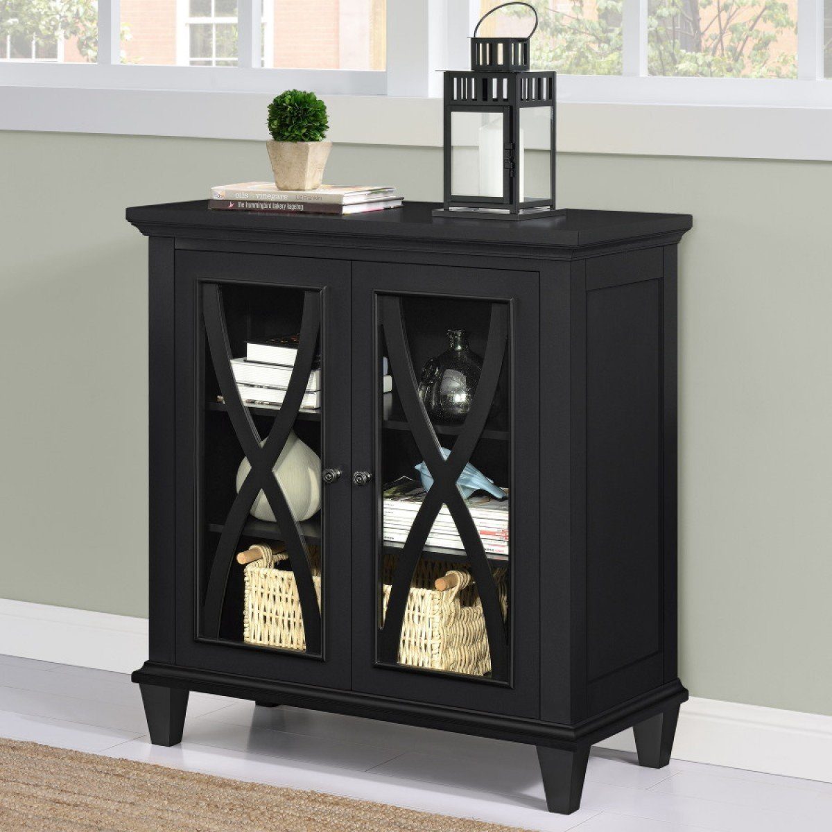 Dorel Home Ellington Range Accent Cabinet in Black