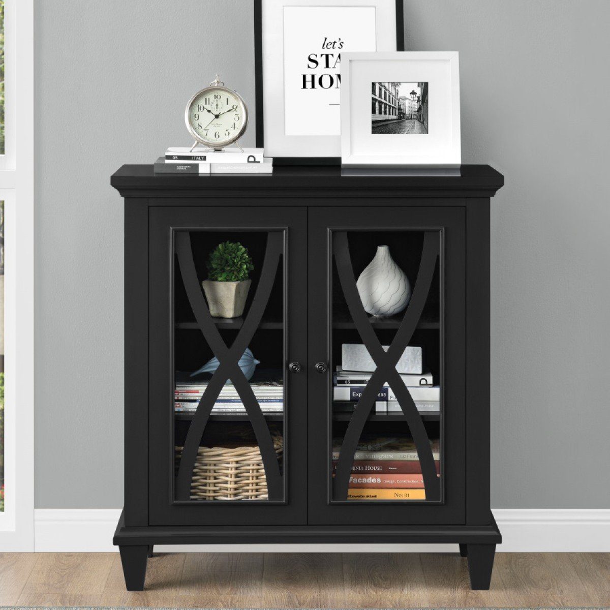 Dorel Home Ellington Range Accent Cabinet in Black