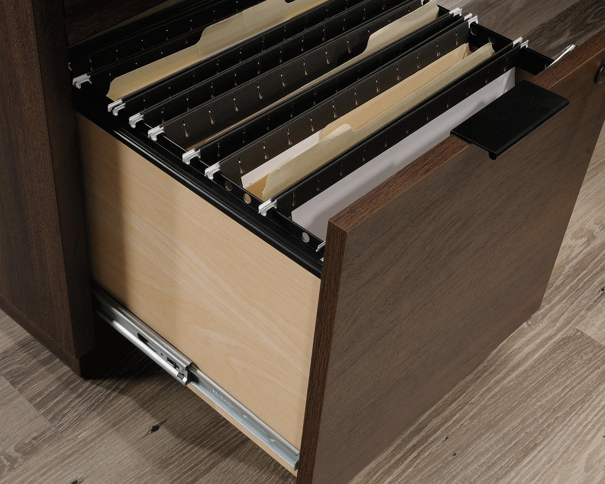 Teknik Elstree L-Shaped Corner Office Desk in Mahogany (5426914)