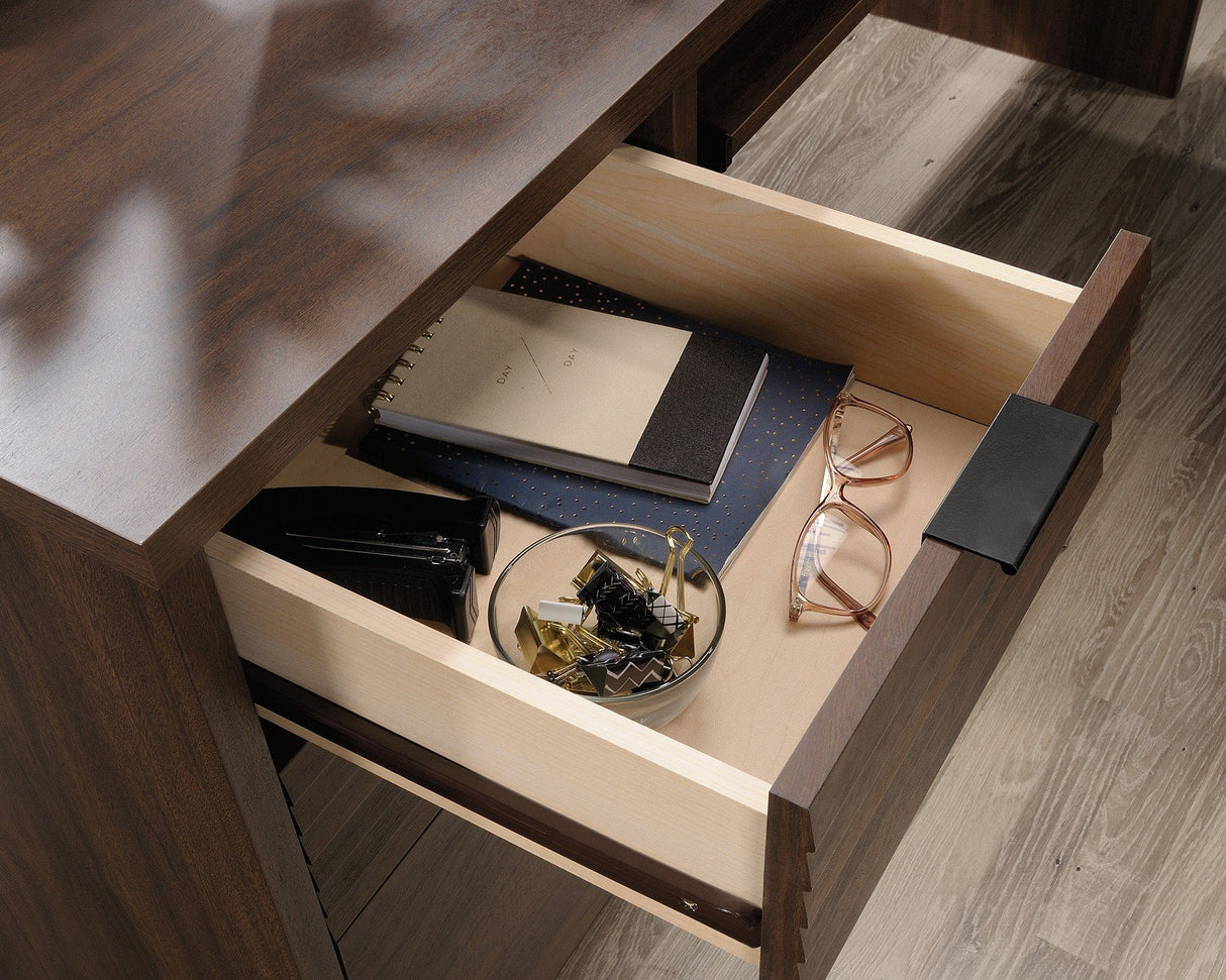 Teknik Elstree L-Shaped Corner Office Desk in Mahogany (5426914)