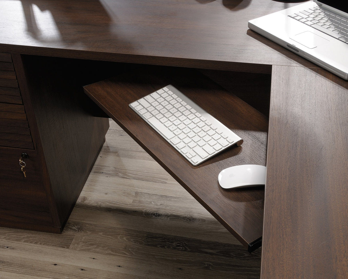 Teknik Elstree L-Shaped Corner Office Desk in Mahogany (5426914)