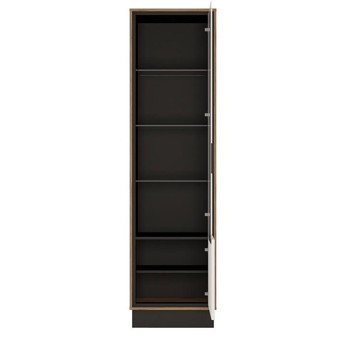 Furniture To Go Brolo Tall Glazed Right Hand Cabinet Walnut And High Gloss White (4341253)
