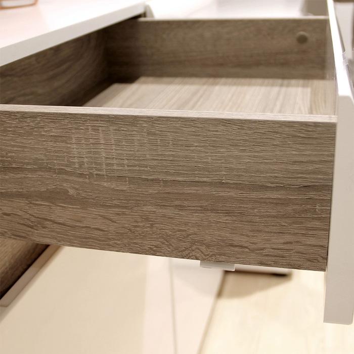Furniture To Go Chelsea Wide 2 door TV Unit in White with Truffle Oak Trim and Open Section (4025544)