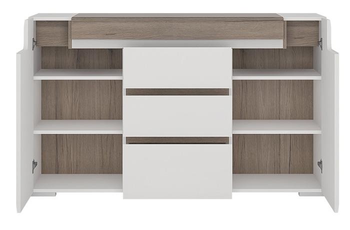 Furniture To Go Toronto 2 Door 3 Drawer Sideboard with LED Lighting (4202344)