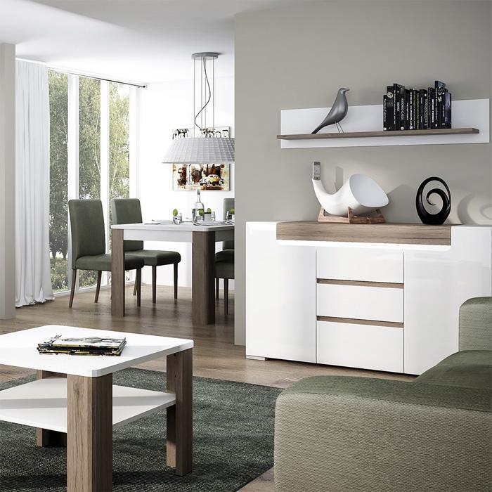 Furniture To Go Toronto 2 Door 3 Drawer Sideboard with LED Lighting (4202344)