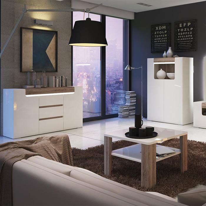 Furniture To Go Toronto 2 Door 3 Drawer Sideboard with LED Lighting (4202344)