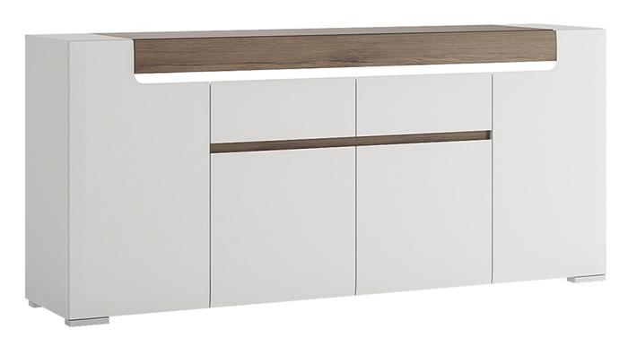 Furniture To Go Toronto 4 Door 2 Drawer Sideboard with LED Lighting (4202544)