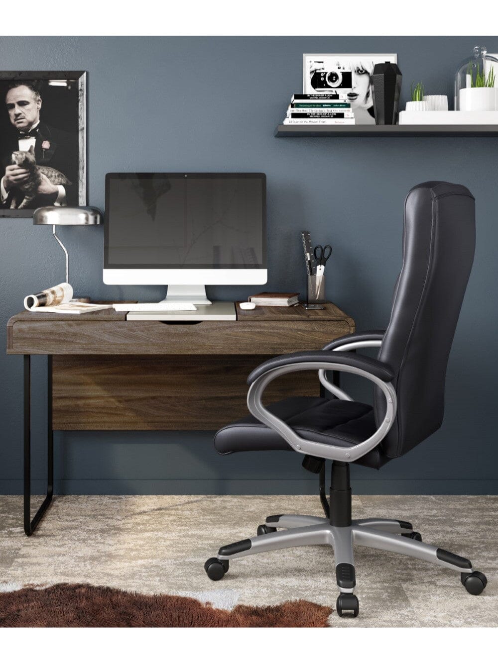 Alphason Hampton Black Leather Office Chair (AOC6241BLK)