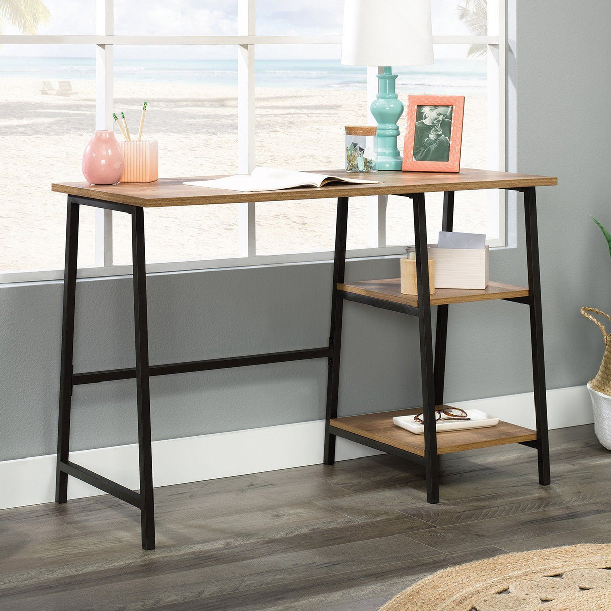 Teknik Industrial Style Bench Desk in Sindoori Mango (5428197)