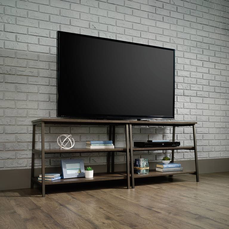 Teknik Industrial Style Trestle Table TV Stand in Smoked Oak (5423027)