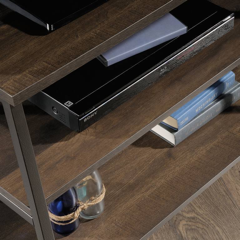 Teknik Industrial Style Trestle Table TV Stand in Smoked Oak (5423027)